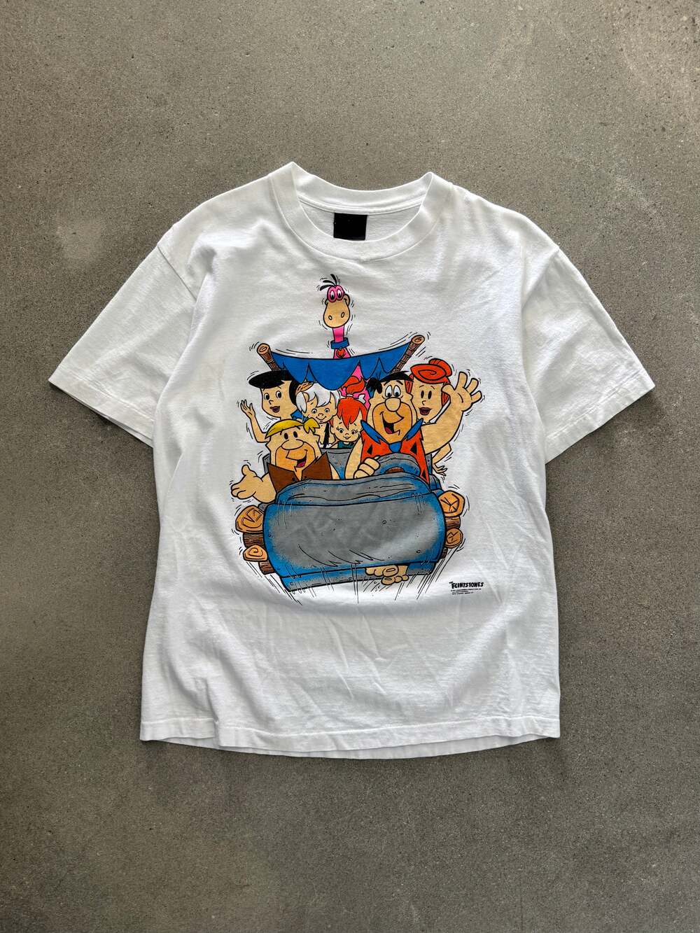 Vintage 1991 The Flintstones Family Car T-Shirt - L